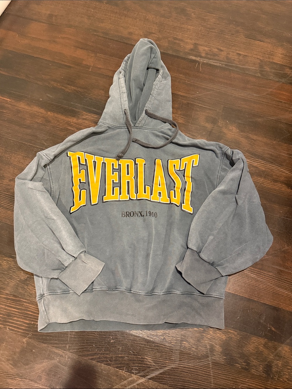 Zara Gray Hooded Sweatshirt with Yellow 'EVERLAST' sold out so fast!